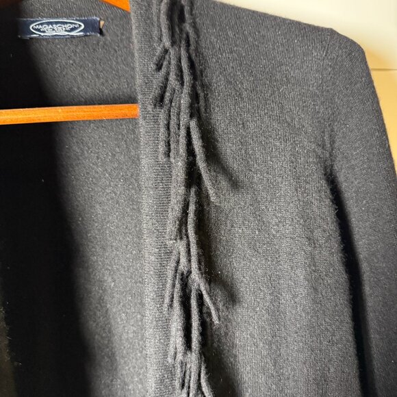 Magaschoni New York Twin Set Tank and Cardigan with Fringe Black Size Large - Picture 6 of 8